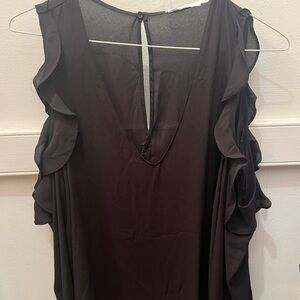 Lush Cold Shoulder/Ruffle/Flowing Sleeves Top